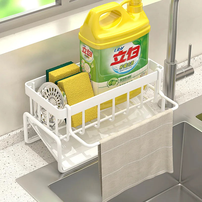Stainless Steel Kitchen Sink Drain Rack Sponge Holder Soap Drainer Towel Organizer Shelf Accessories