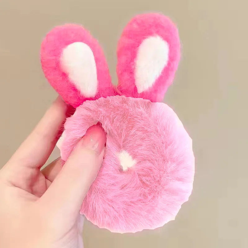 1PC Girl Hair Accessories Plush Rabbit Ears Elastic Hair Rope