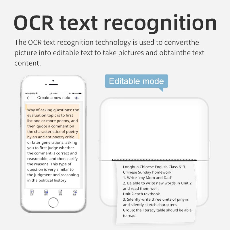 Mini HD Portable Bluetooth Thermal Label Printer Inkless Printing