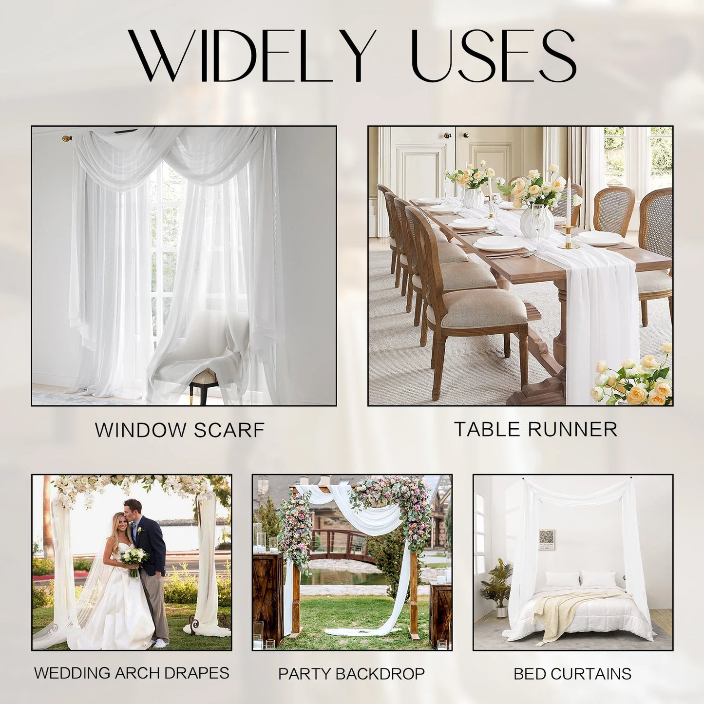 Luxury Pink Sheer Scarf Bed Canopy for Adults Girls Room Decor