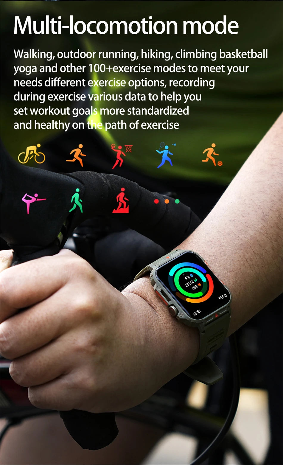 Military Outdoor GPS Sports Smart Watch Men 1.95 Inch Bluetooth Call Heart Rate Blood Oxygen for Android IOS