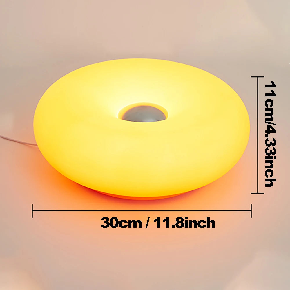 Bauhaus Table Lamp with USB Plug Modern Bedroom and Living Room Decorative Donut Ambient Light