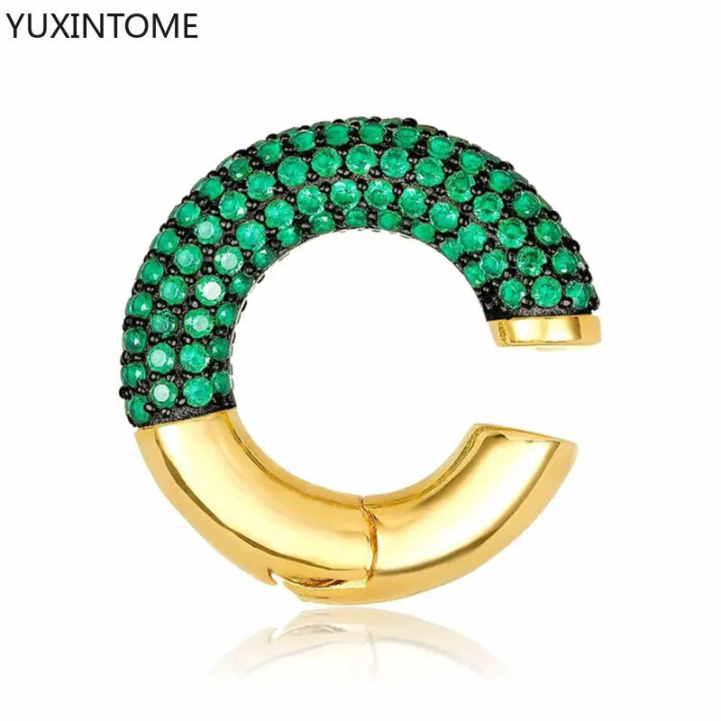 1PC Pave Color Crystal Ear Cuff Adjustable Gold Clip Jewelry