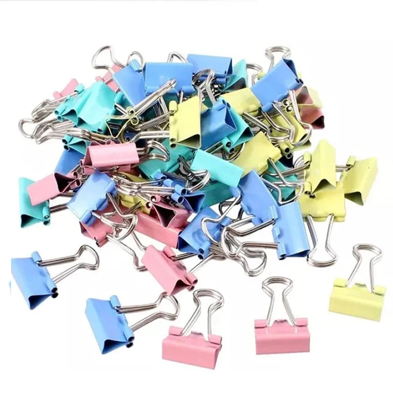 50Pcs Colorful Mini Metal Binder Clips 15mm for School Office