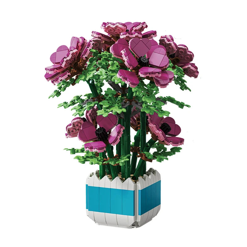 City Creativity Cymbidium Faberi Bonsai Potted Plant Building Block Set for Home Decoration and Kids Toys
