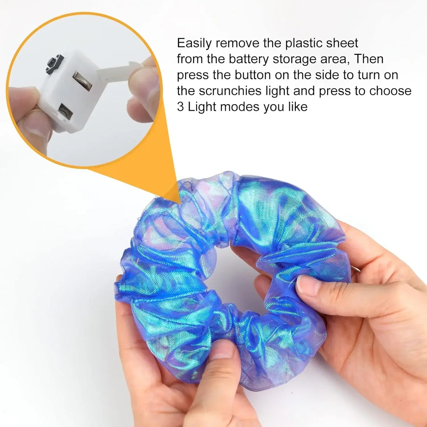 10 Pack LED Glow Hair Scrunchies Light Up Elastic Hairbands for Neon Parties and Celebrations