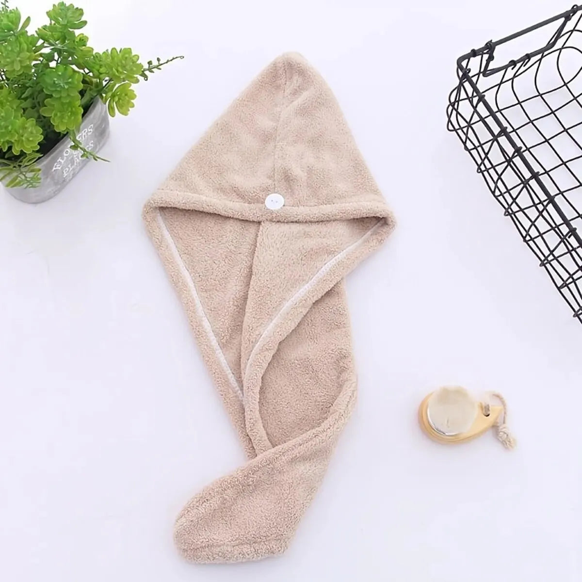 1pc Hair Drying Cap Super Absorbent Microfiber Towel Wrap