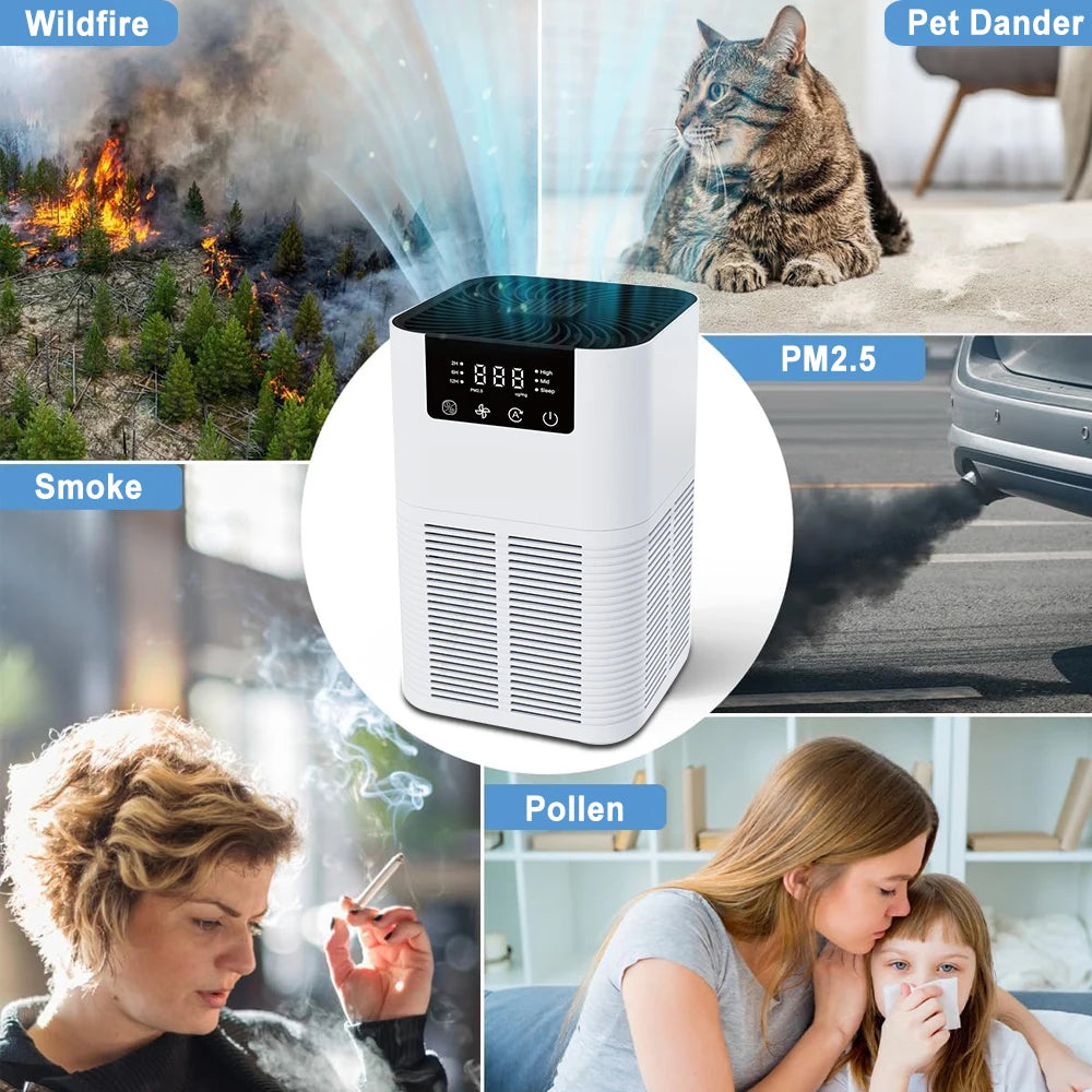 Air Purifier with HEPA Filter β Odor Remover, Negative Ion Generator & Aromatherapy Function