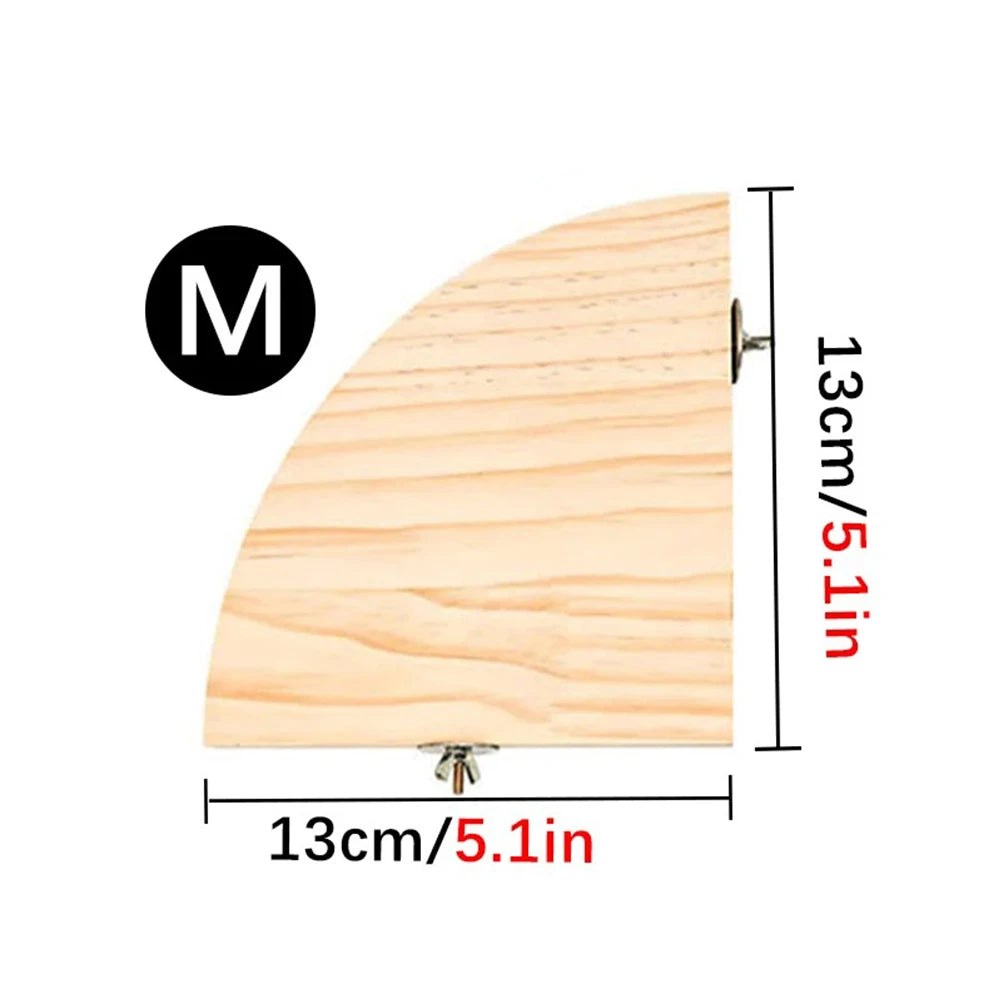 Fan-shaped Parrot Wooden Stand Rack Bird Cage Accessories Perch for Small Animal Chinchilla Squirrel Hamster Bird Stand Board