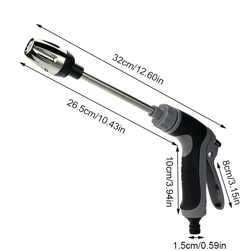 Pistola de agua para lavado de autos a alta presión Herramientas para lavado de autos domésticos Varilla de extensión de metal Revestimiento de goma Riego manual de jardines