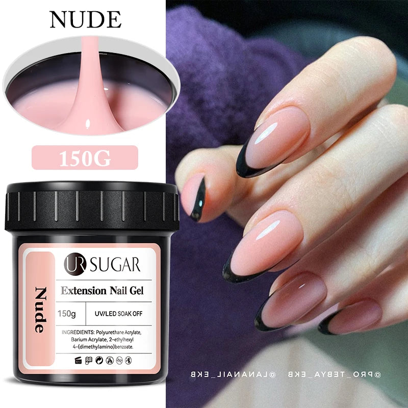 UR SUGAR 150g Transparent Nail Extension Gel for Acrylic French Nails Light Pink UV LED Semi Permanent Manicure
