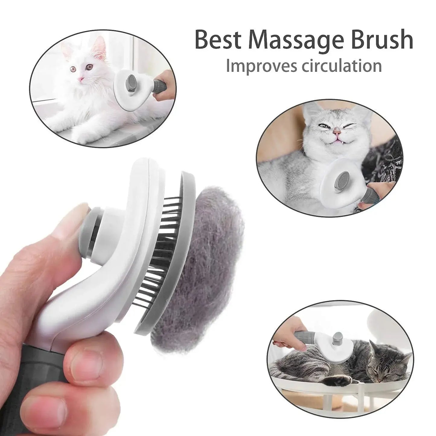 Self Cleaning Pet Dog Brush Cat Comb Grooming Tool