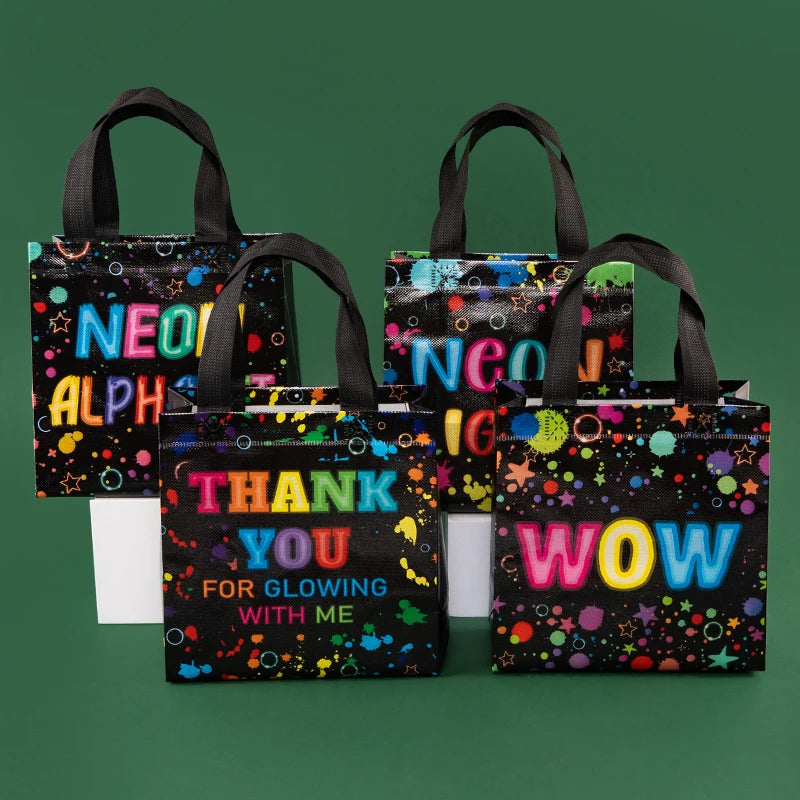 Waterproof Black Non-Woven Fabric Bags Set of 12 or 30 for Clothes Snacks Toys Ideal for Baby Showers Weddings and Party Decorations