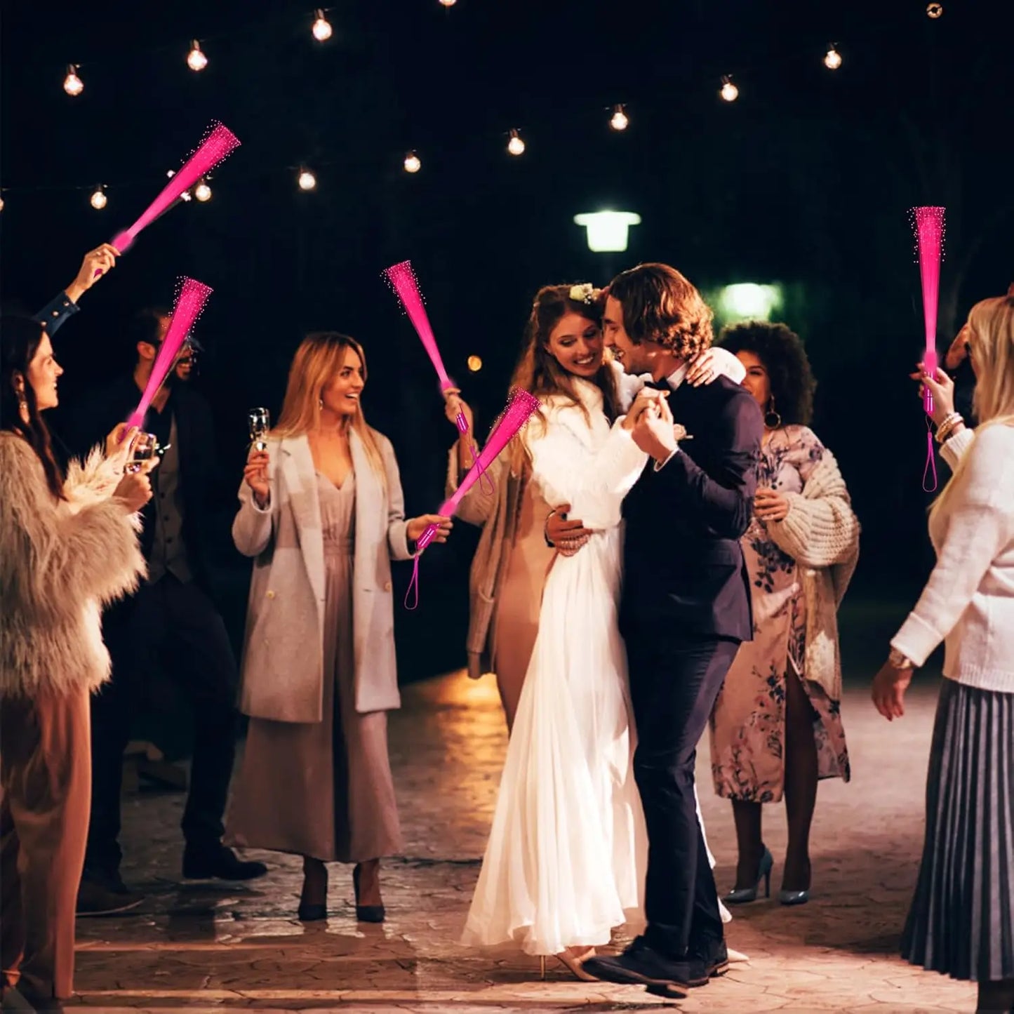 12 Pack LED Fiber Optic Wands Light Up Sticks with 3 Modes for Parties and Events