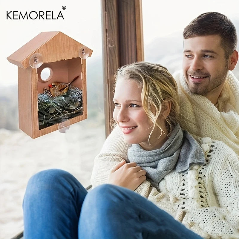 Pet Bird House Garden Tree Window Parrot Bird Breeding Box Love Bird Parrot Nest Glass Window Suitable For Transparent Viewing