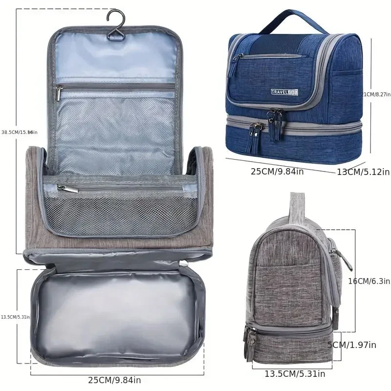 Men and Women Oxford Travel Makeup Bag Hanging Organizer Cosmetic Toiletry Case