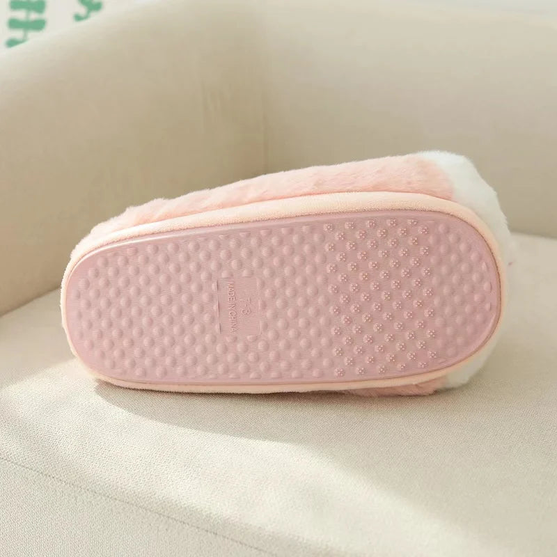Cute Cartoon Rabbit Cotton Slippers Warm Non-slip Plush Shoes