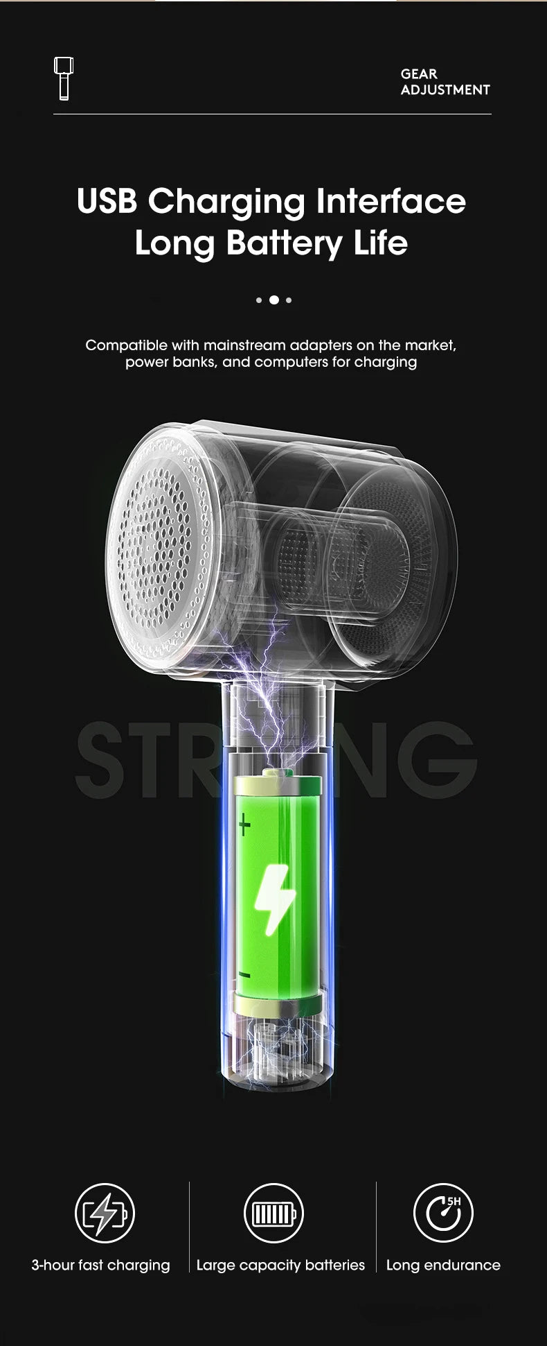 Lint Remover for Clothing Electric Portable Rechargeable Fabric Shaver