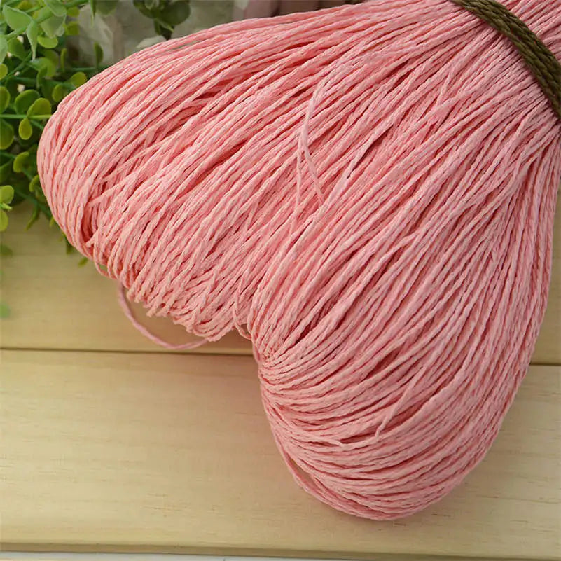 Natural Raffia Straw Yarn 600 Meter 500g for Hand Knitting Crochet Summer Hats Handbags Baskets DIY Craft
