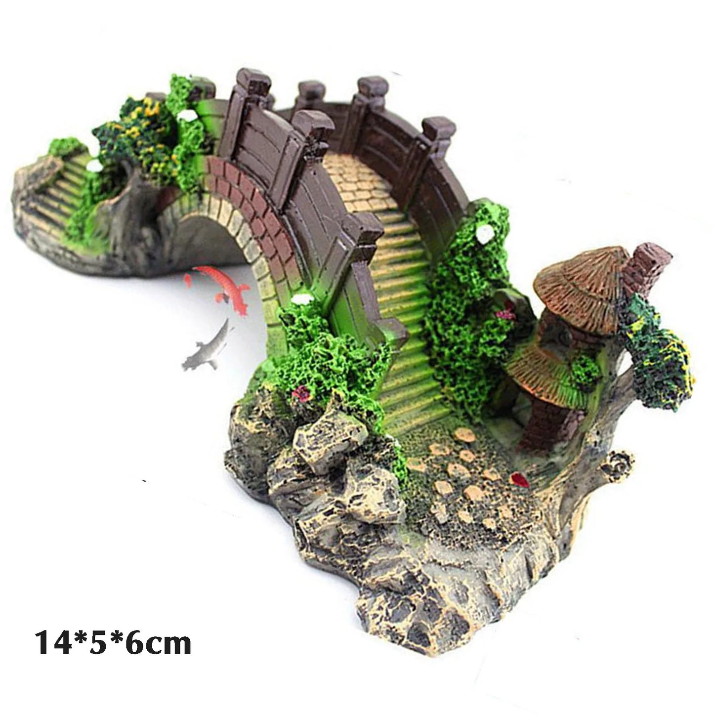 Fish Tank Artificial Bridge Resin Landscape Decoration Bridge Aquarium Equipment Accessories Ornament Cave Aquatic Pet Fish