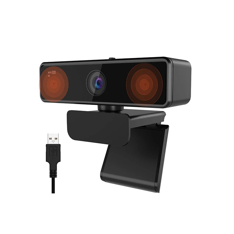 NURUM V11 2K Webcam with Dual Microphones 1080P 60fps and 1440P 30fps FHD for PC and Laptop Streaming and Conferencing