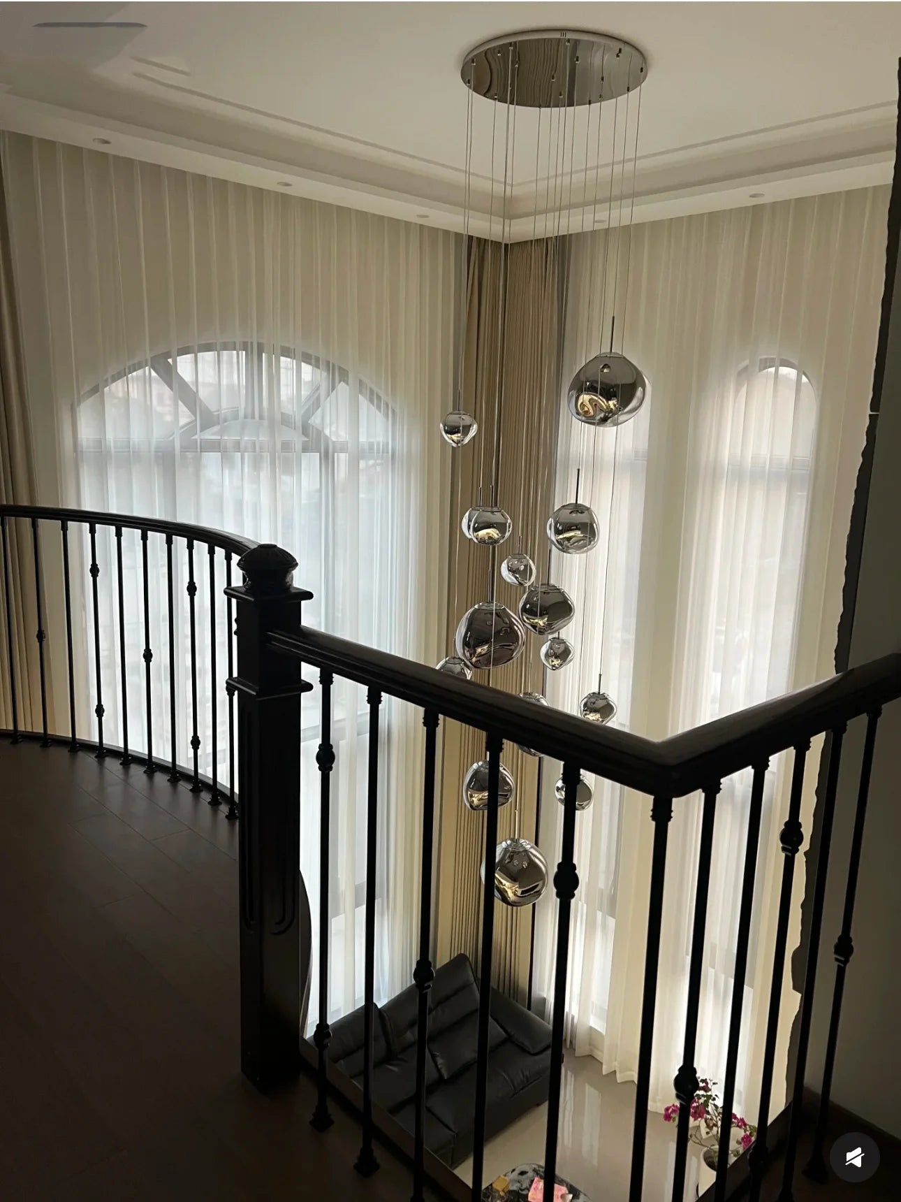 Modern Glass Pendant Light with PVC Lava Design for Nordic Loft Style Home Decor and LED Ceiling Illumination