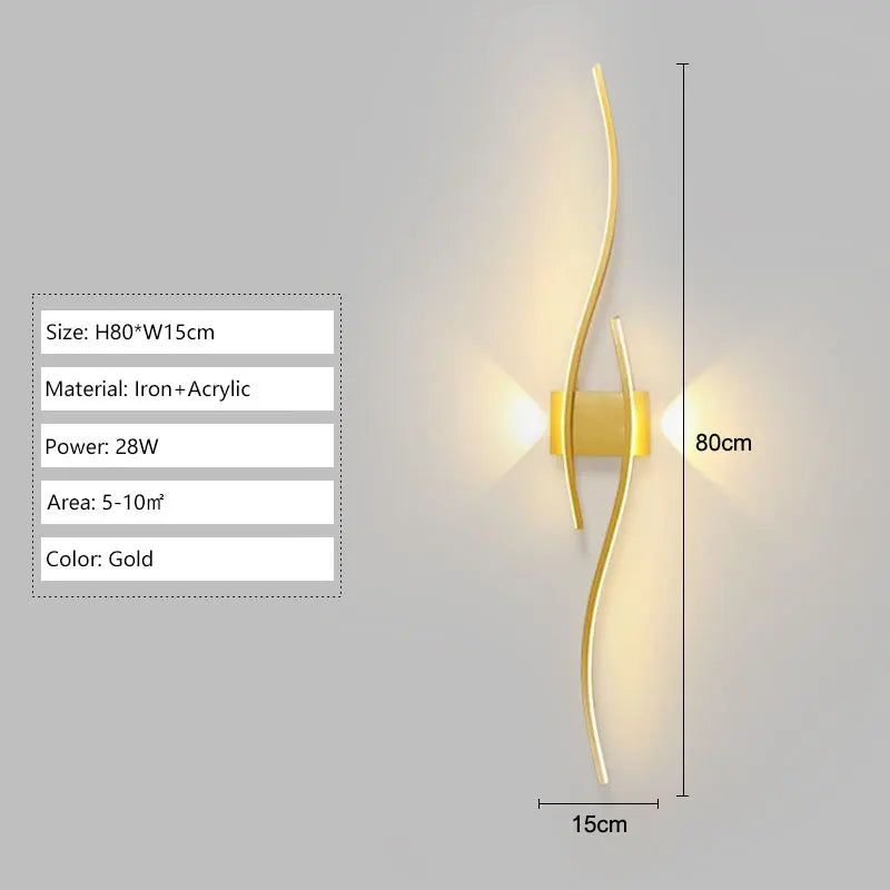 Indoor LED Wall Lights Modern Wall Sconces for Bedroom and Corridor Black Gold White Finish Stylish Indoor Lighting