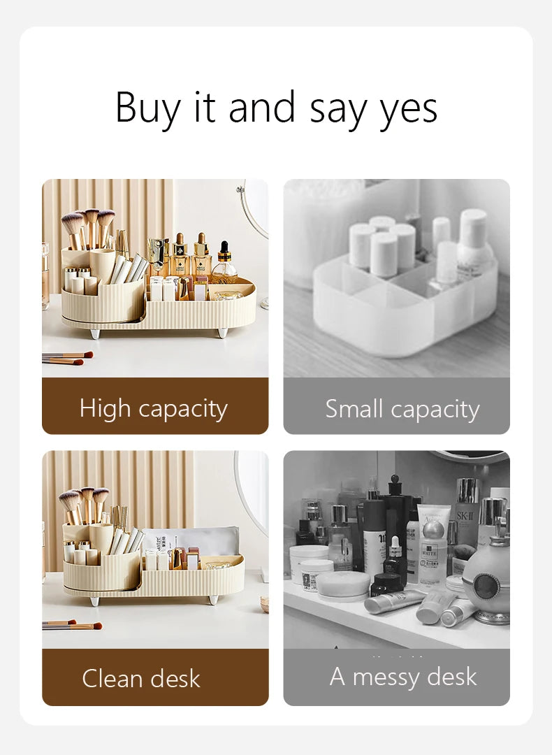 XIAOGUI Makeup Organizer Cosmetic Box Rotating Acrylic Storage