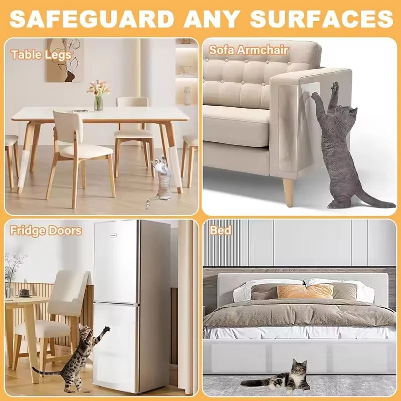 Cat Scratch Deterrent Tape Furniture Protectors From Cats Transparent Self-Adhesive Pet Training Tape for Sofa Furniture Sticker