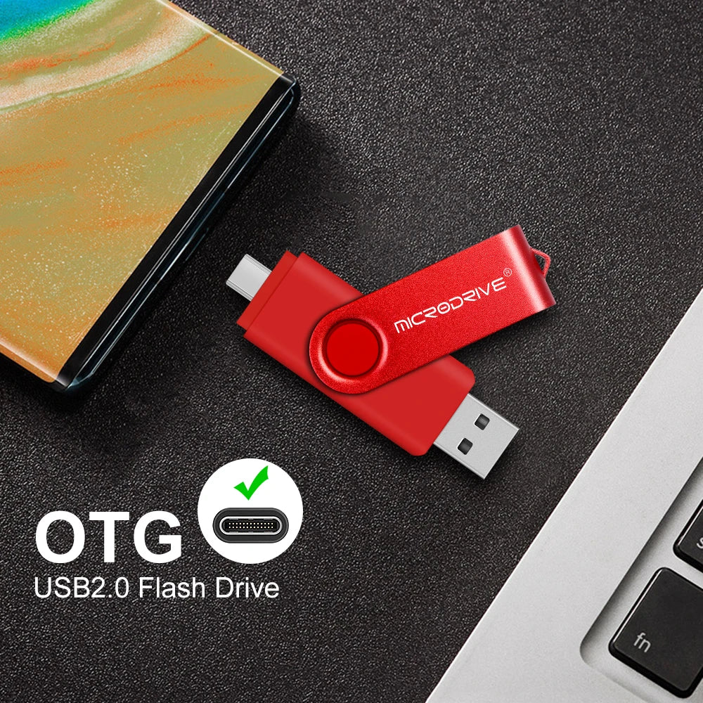 Metal OTG 2 IN 1 Type C Pen Drive 128GB USB Memory Stick