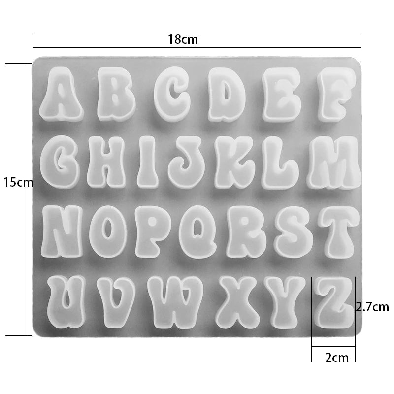 Alphabet Epoxy Resin Silicone Mold for DIY Jewelry Crafts