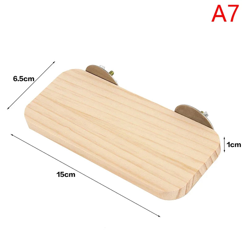 1Pc Pet Bird Parrot Wood Platform Stand Rack Toy Hamster Branch Perches for Bird Cage Toys 3 Sizes Pet Station Board