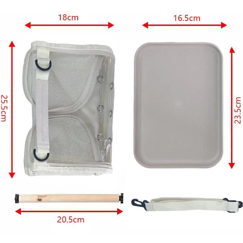 Breathable Foldable Parrot Carrier Bag With Stand And Tray Travel Bag Clear Bird Parrot Transport Cage Outdoor Bird Carrier