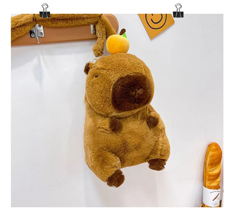 Capybara Plush Backpack Kawaii Mini Knapsack Bag for Kids