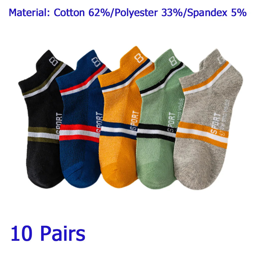 8 Pairs Women/Men Boat Socks Invisible Low Cut Non-slip Casual Breathable