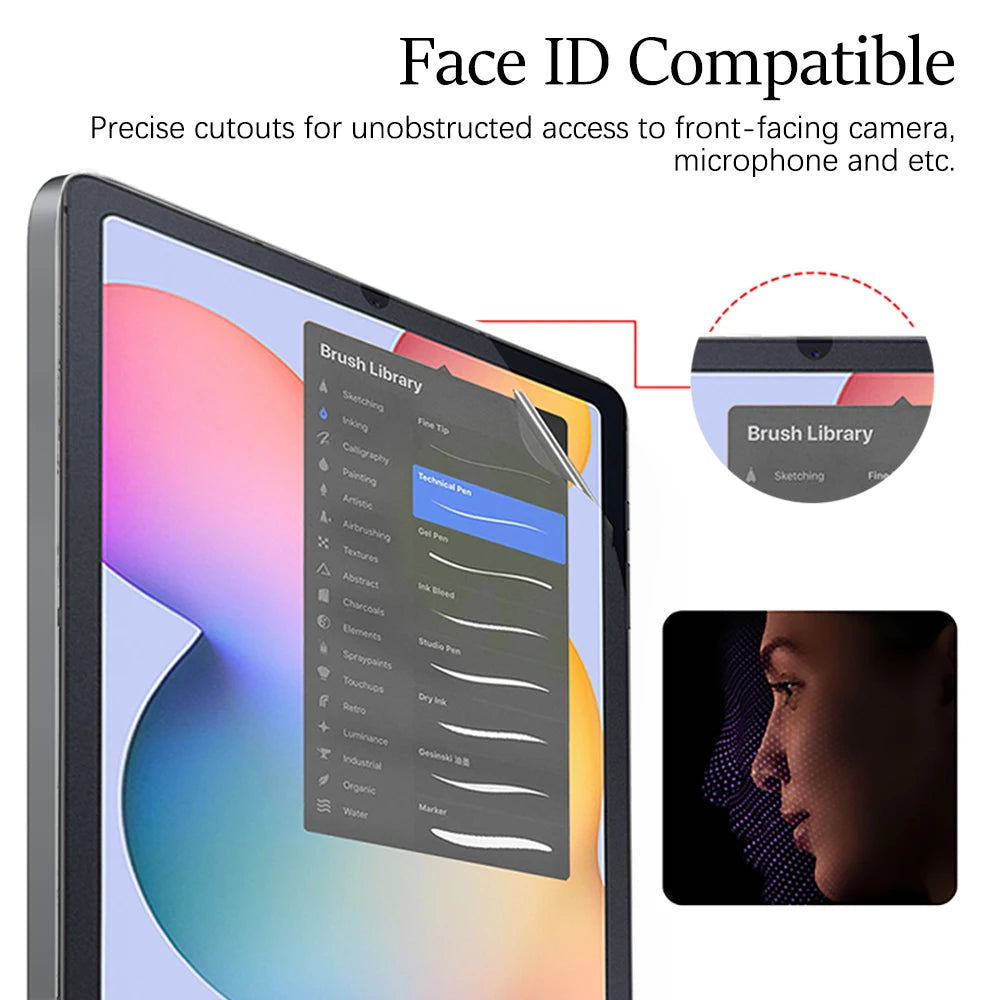 3 protectores de pantalla con tacto de papel para Samsung Galaxy Tab S7, S8, S9 Plus, Ultra A9, Samsung Tab S6 Lite, S7, S9 Fe, A8, A7, sin cristal