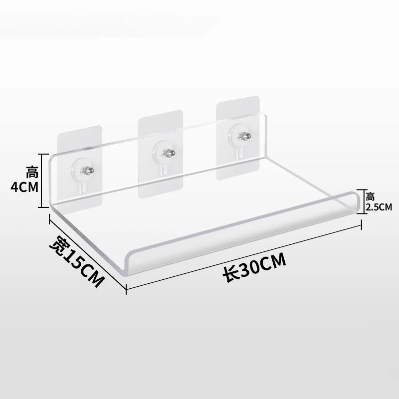 Invisible Acrylic Floating Wall Ledge Shelf for Kids Bookshelves and Bathroom Storage