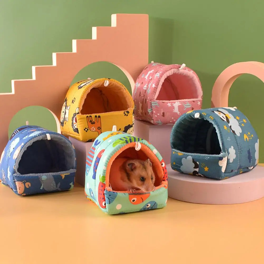 Cute Cage Rabbit Squirrel Winter Warm Mat Guinea Pig Nest Hamster House Small Animal Sleeping Bed Pet Hanging Cagehamaca hamster