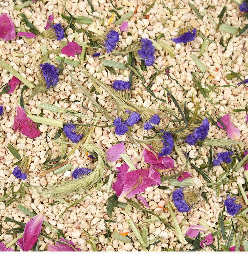 Pet Hamster Supplies Edible Crushed Corncob Flowers Mixture House Padding Rabbit Hedgehog Chinchilla Urine Sand