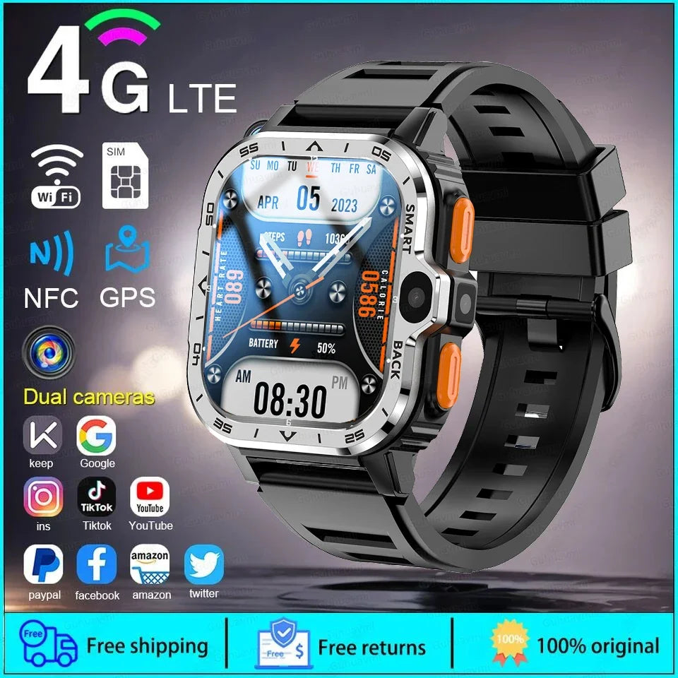 2025 New 5G SIM Card Small Fast Internet Smart Watch HD Dual Camera 64GB ROM NFC GPS WiFi Google Play Smart Bracelets For XIAOMI