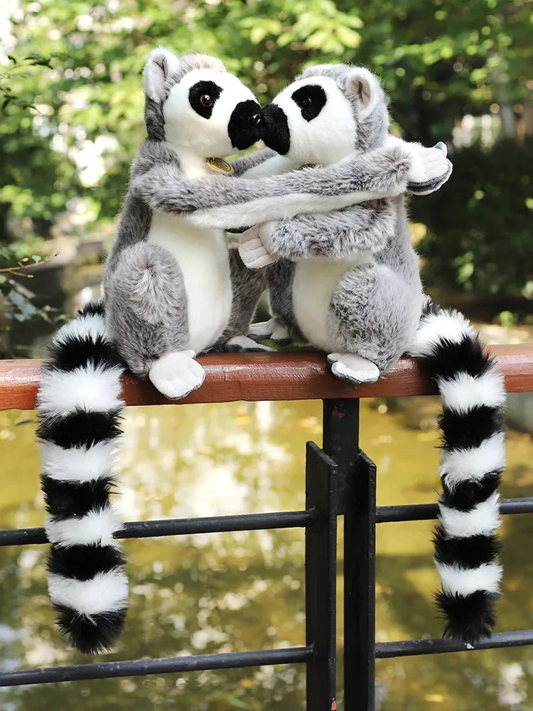28cm Wild Lemur Plush Stuffed Animal Toy with Short and Long Arms for Kids and Adults