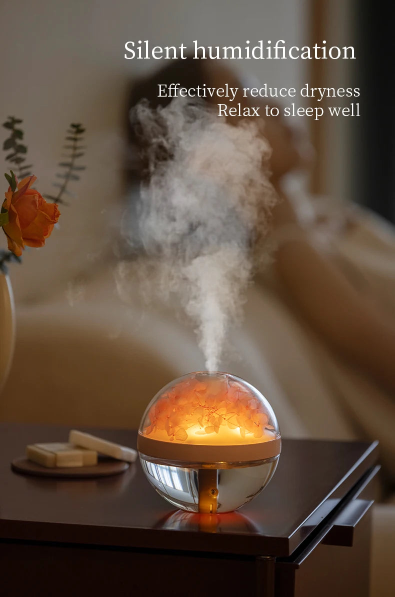 270ML USB Rechargeable Air Humidifier with LED Light and 800mAh Battery for Home Hydration and Relaxation