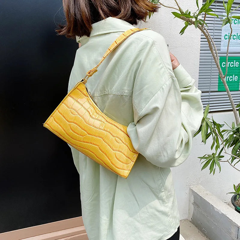 Retro Alligator Pattern Small Handbags for Women PU Leather