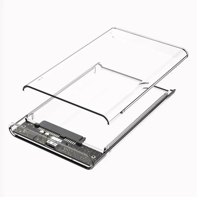 Transparent HDD Case Caddy Box Enclosure 2.5 SSD SATA USB 3.0 Type-C