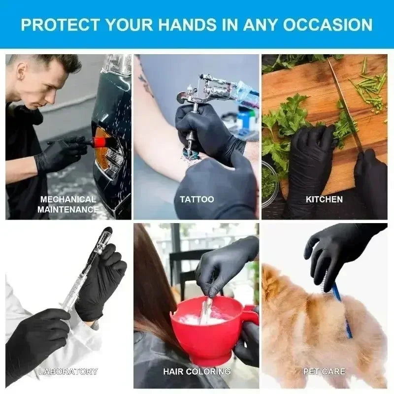 Disposable Nitrile Waterproof Gloves for Kitchen and Household Cleaning Tasks
