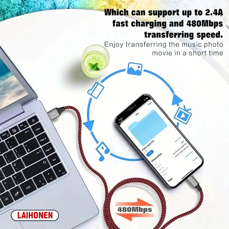 1M 2M 3M USB A To Lightning MFi Certified Cable For iPhone 14 13 12 11 X XR Pro Max Fast Charging Cable Charger Data Wire Cord