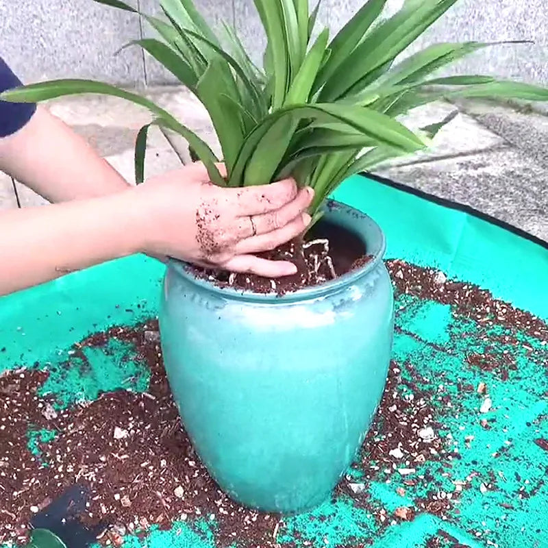 1 alfombrilla para plantar de 50 a 100 cm, plegable, impermeable, para trasplantar plantas de jardín