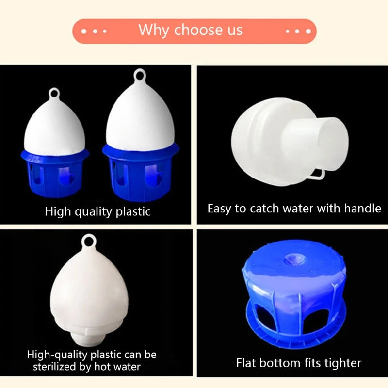for Pigeon Water Dispenser Durable Plastic Drinker Safe for Birds 4/6/8/10L Capa