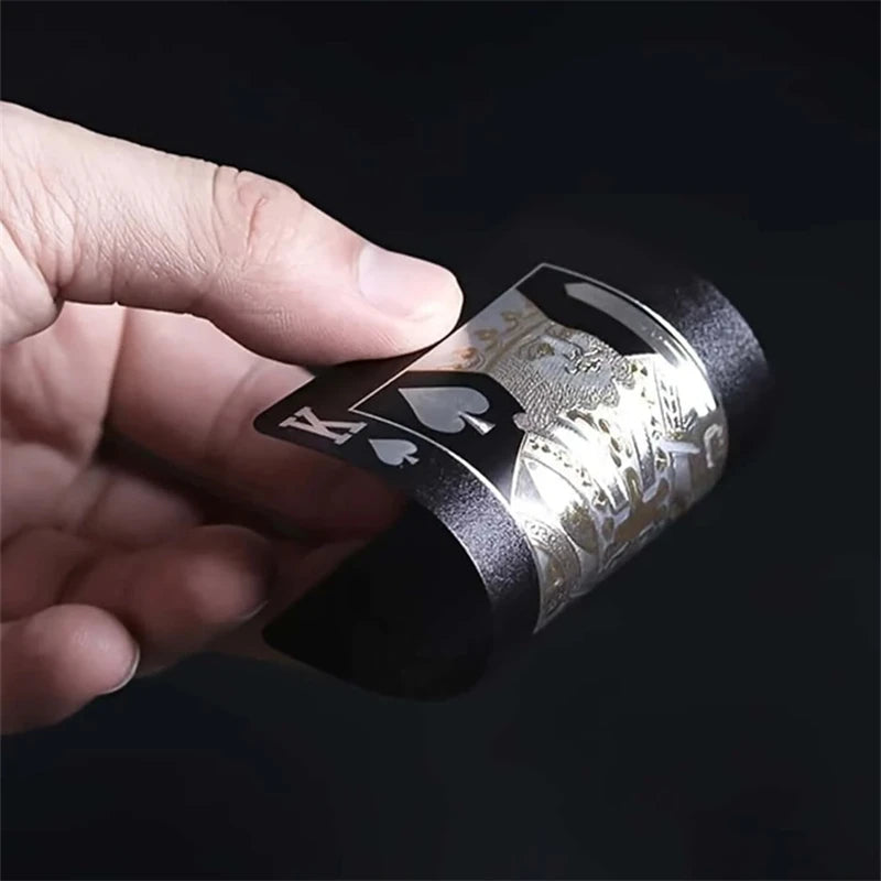 Black Gold Waterproof Plastic Playing Cards for Poker Games