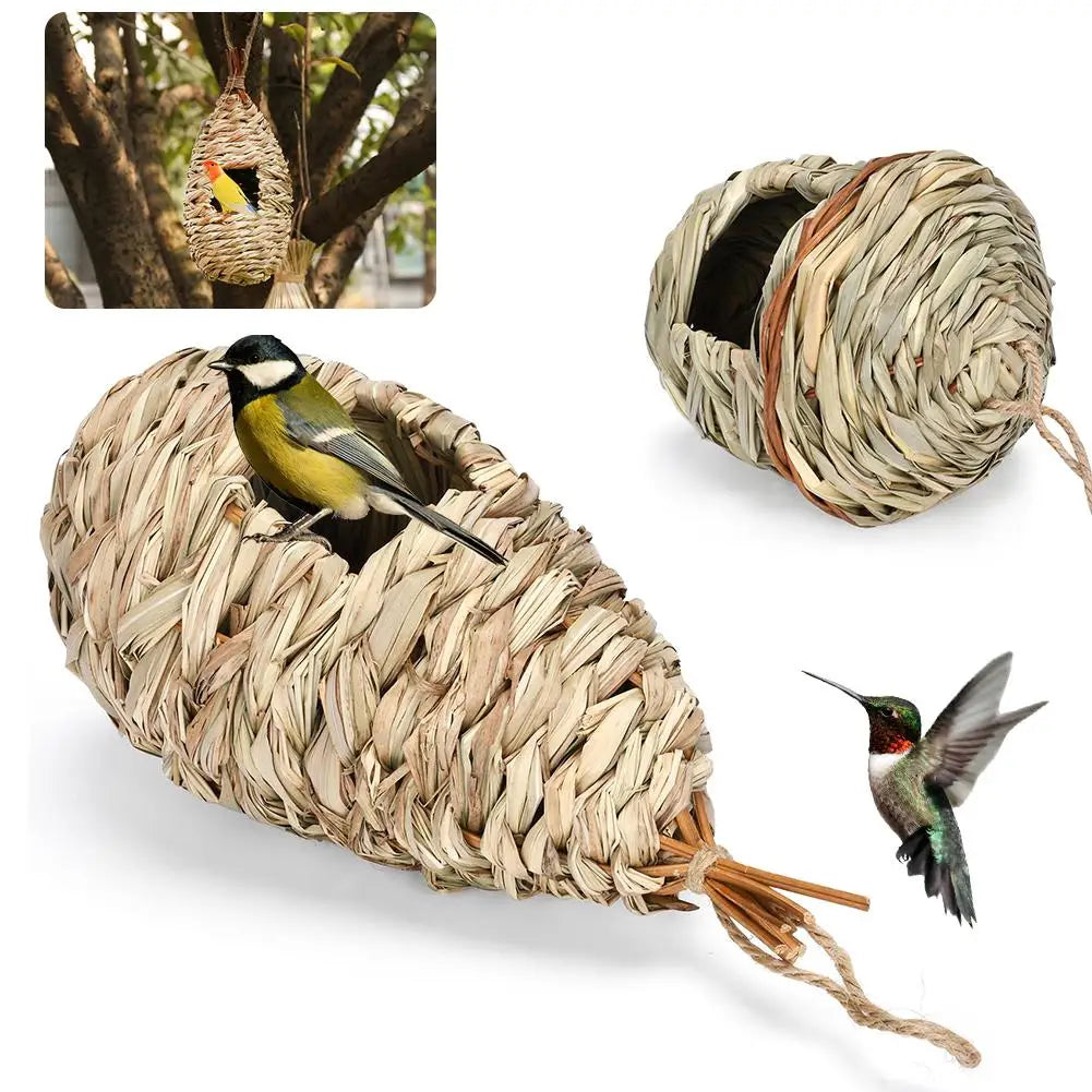 Parrot Bird Nest Handwoven Straw Hatching Outdoor Garden Hanging Hatching Breeding House Nest Bird Accessory jaulas para pΓ‘jaros